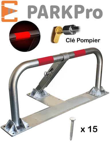 BARRIÈRE DE PARKING SPÉCIAL ASPHALTE ENROBE À CLE POMPIER