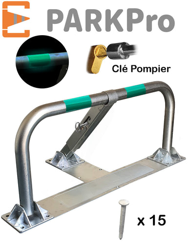 BARRIÈRE DE PARKING SPÉCIAL ASPHALTE ENROBE À CLE POMPIER