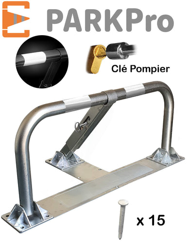 BARRIÈRE DE PARKING SPÉCIAL ASPHALTE ENROBE À CLE POMPIER