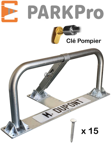 BARRIÈRE DE PARKING SPÉCIAL ASPHALTE ENROBE À CLE POMPIER