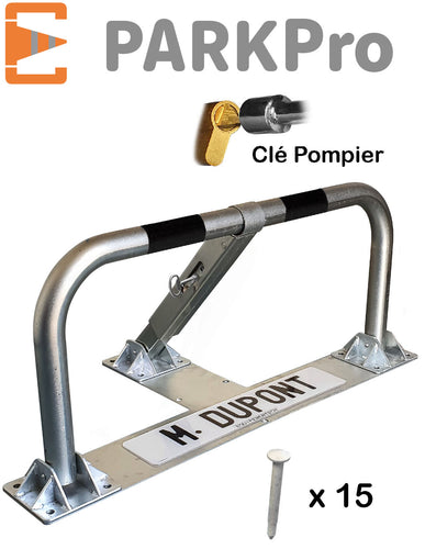 BARRIÈRE DE PARKING SPÉCIAL ASPHALTE ENROBE À CLE POMPIER