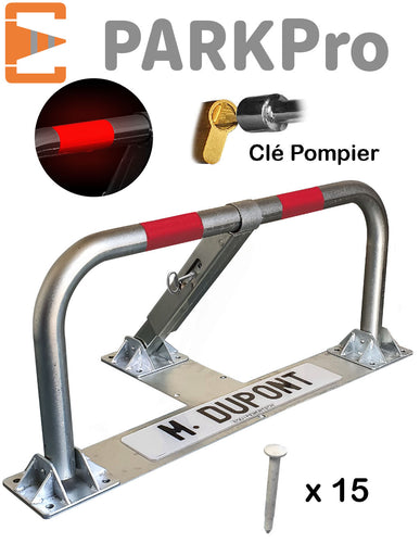 BARRIÈRE DE PARKING SPÉCIAL ASPHALTE ENROBE À CLE POMPIER