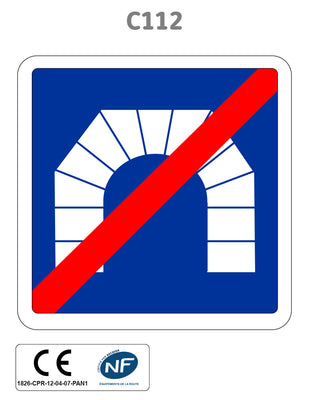 Panneau C112 Sortie de tunnel