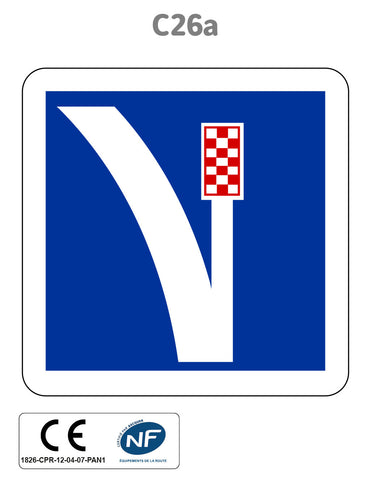 Panneau C26a Voie de détresse à droite
