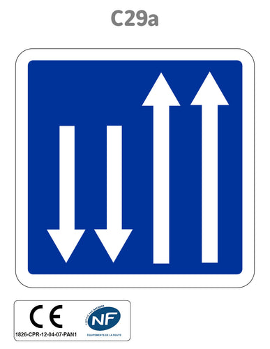 Panneau C29a Section de route à chaussées séparées
