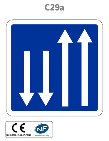 Panneau C29a Section de route à chaussées séparées