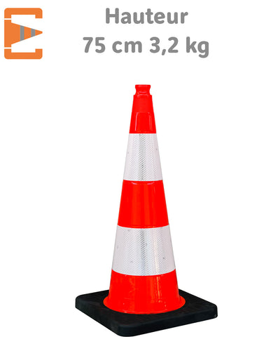 Cône K5A de Signalisation 75cm Lesté Classe 1
