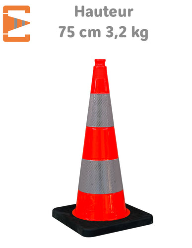 Cône K5A de Signalisation 75cm Lesté Classe 2