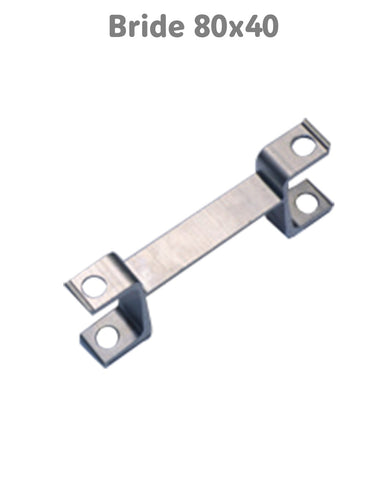 Brides de fixation pour poteau 80 x 40 mm
