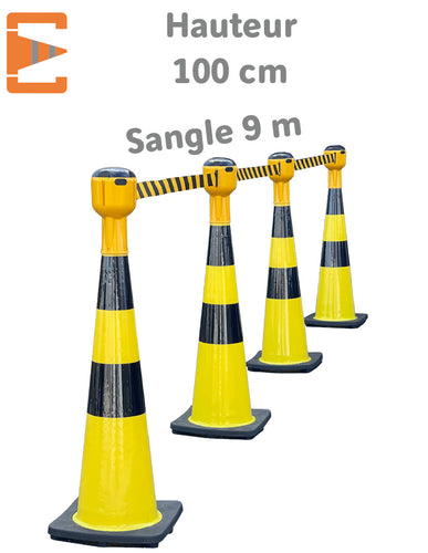 Kit 4 Cônes de Balisage à Sangle 9M - EquipemenTech