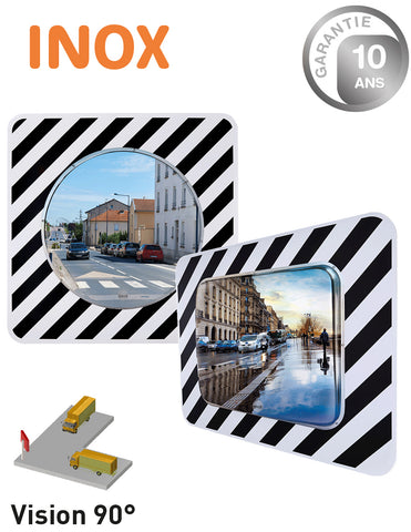 Miroirs d'Agglomération Inox Conforme au Décret du 21-09-1981