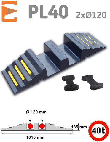 Protège Câbles et Tuyaux 2 x Ø 120 mm 40 Tonnes