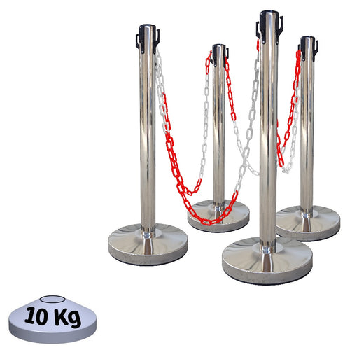 Kit 4 Poteaux de Balisage Métal Inox EQUIPEMENTECH