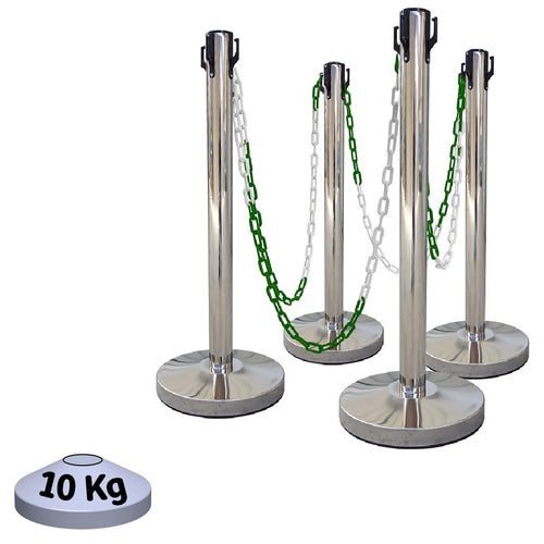 Kit 4 Poteaux de Balisage Métal Inox EQUIPEMENTECH