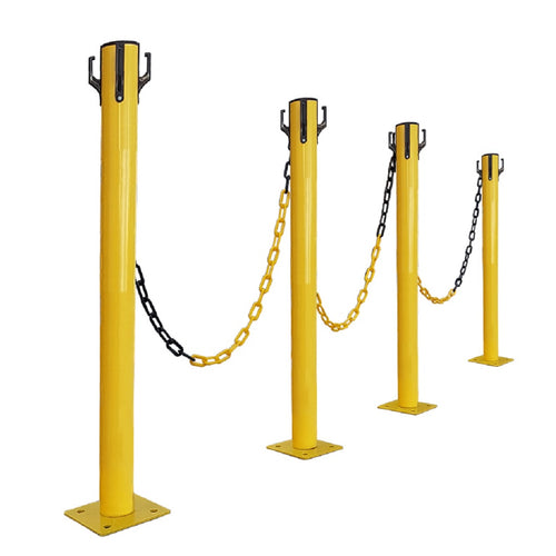 Kit Poteaux de Balisage Métal à fixer Jaune EQUIPEMENTECH