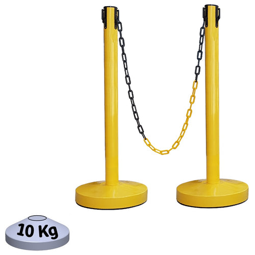 Kit 2 Poteaux de Balisage Métal Jaune EQUIPEMENTECH