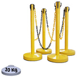 Kit 4 Poteaux de Balisage Métal Jaune EQUIPEMENTECH