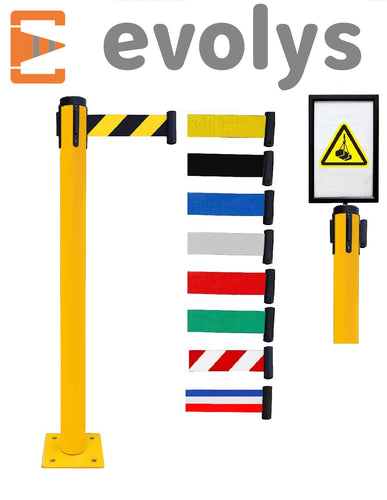 Poteaux à Sangle Jaune Base à fixer EQUIPEMENTECH