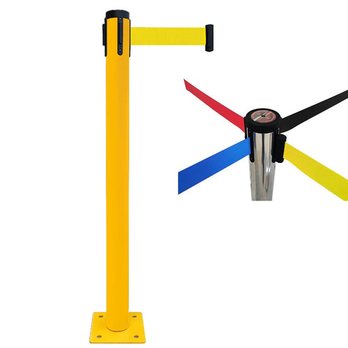 Poteaux à Sangle Jaune Base à fixer EQUIPEMENTECH