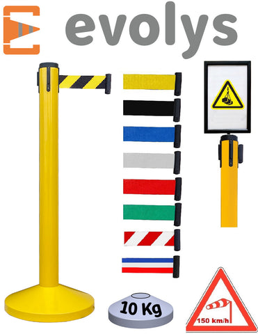 Poteau de Guidage à Sangle EVOLYS Jaune