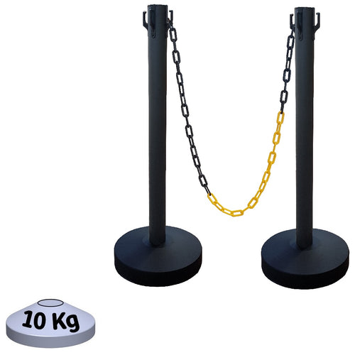 Kit 2 Poteaux de Balisage Métal Noir EQUIPEMENTECH