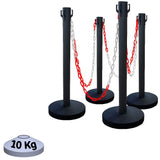 Kit 4 Poteaux de Balisage Métal Noir EQUIPEMENTECH