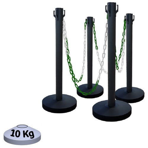 Kit 4 Poteaux de Balisage Métal Noir EQUIPEMENTECH