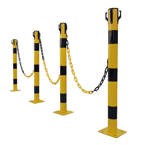 Kit Poteaux de Balisage Métal à fixer Noir Jaune EQUIPEMENTECH