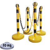 Kit 4 Poteaux de Balisage Métal Noir Jaune EQUIPEMENTECH