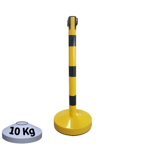 Poteau de Balisage Métal EVOLYS Noir Jaune