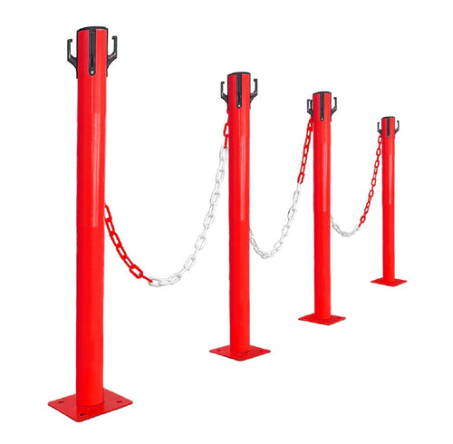 Kit Poteaux de Balisage Métal à fixer Rouge EQUIPEMENTECH