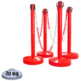 Kit 4 Poteaux de Balisage Métal Rouge  EQUIPEMENTECH