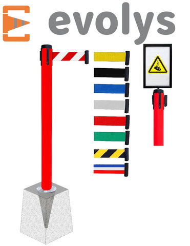 Poteau de Guidage à Sangle EVOLYS Rouge à Sceller