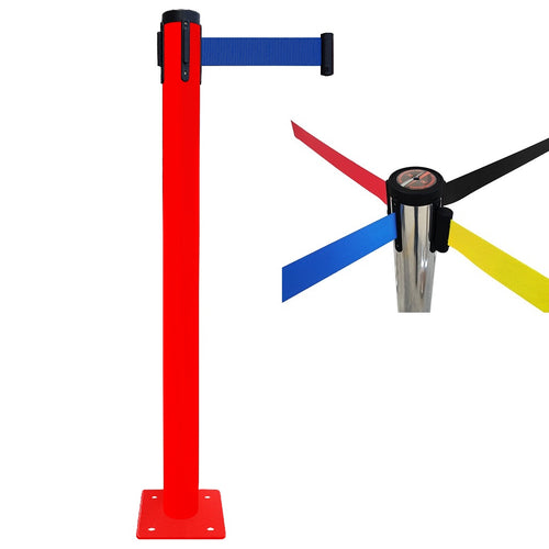 Poteau de Guidage à Sangle EVOLYS Rouge à Fixer