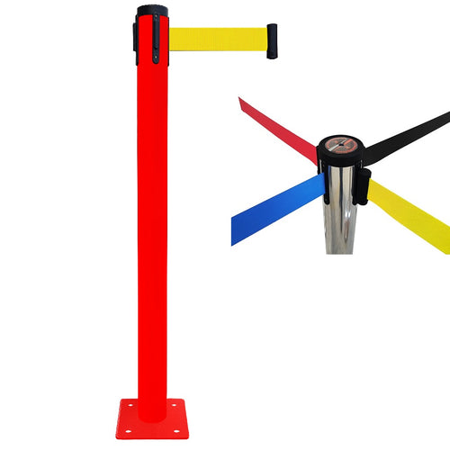 Poteau de Guidage à Sangle EVOLYS Rouge à Fixer