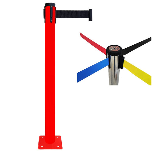 Poteau de Guidage à Sangle EVOLYS Rouge à Fixer