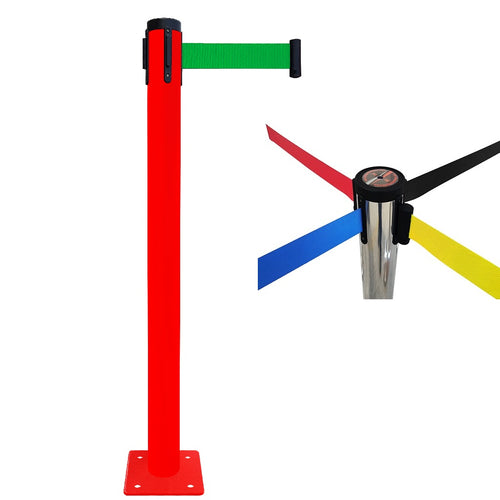 Poteau de Guidage à Sangle EVOLYS Rouge à Fixer