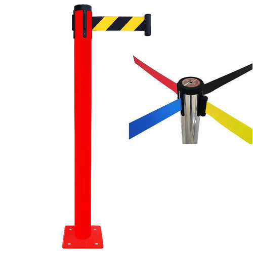 Poteau de Guidage à Sangle EVOLYS Rouge à Fixer