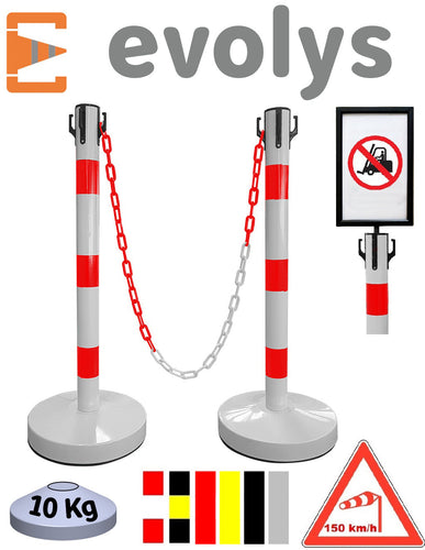 Kit 2 Poteaux de Balisage Métal EVOLYS EQUIPEMENTECH