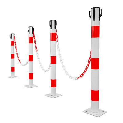 Kit Poteaux de Balisage Métal à fixer Rouge Blanc EQUIPEMENTECH