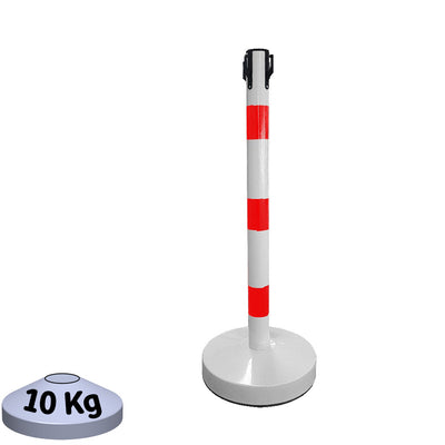 Poteau de Balisage Métal EVOLYS Rouge Blanc