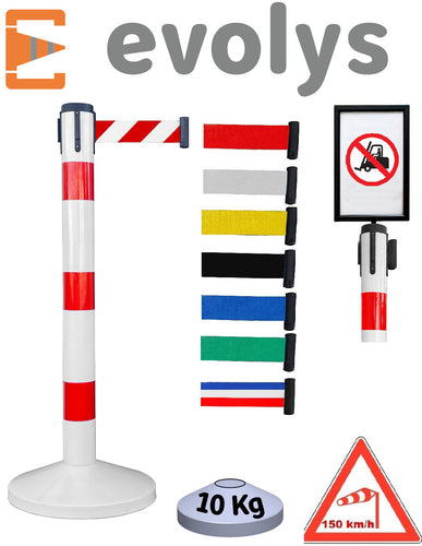 Poteau Métal de Balisage à Sangle EVOLYS EQUIPEMENTECH
