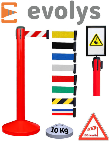 Poteau de Guidage à Sangle EVOLYS Rouge
