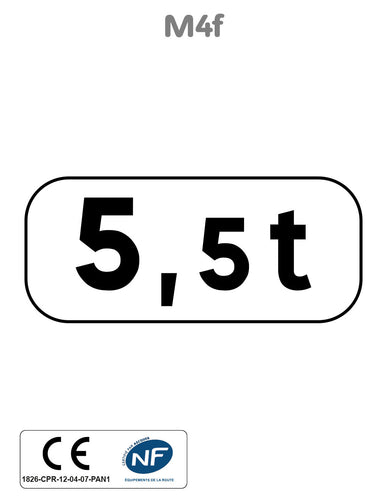 Panonceau Poids Total Autorisé M4f