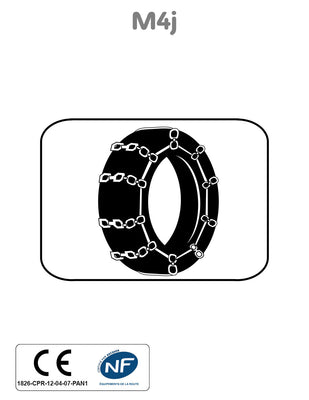 Panonceau Véhicules Équipés de Chaîne à Neige M4j