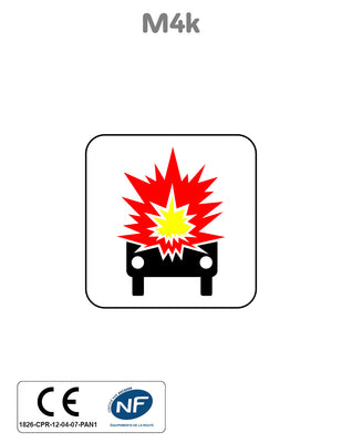 Panonceau Véhicule Transport de Marchandises Explosives ou Inflammables M4K
