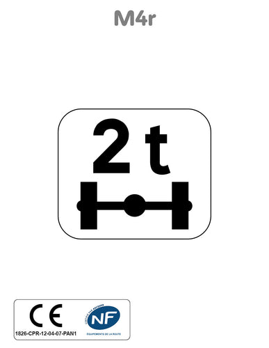 Panonceau Véhicule Poids par Essieu M4r