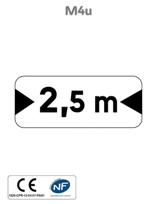 Panonceau Véhicule Largeur Maxi M4u