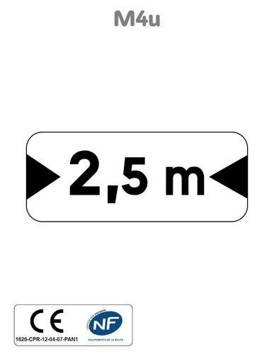 Panonceau Véhicule Largeur Maxi M4u