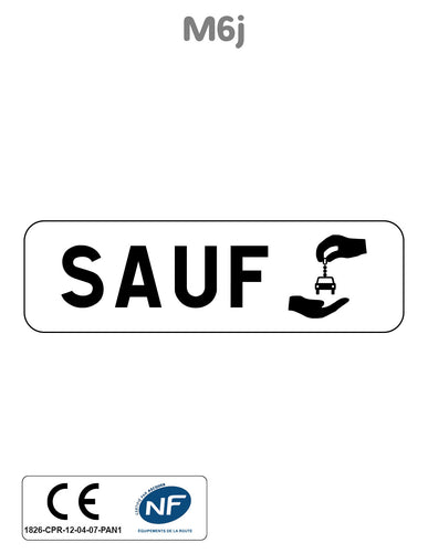 Panonceau Stationnement Réservé aux Véhicules label Autopartage - M6j